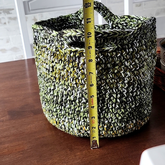 Handmade Crochet Scrappy Basket - Picture 8 of 9